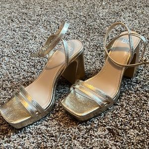 BP gold chunky heels